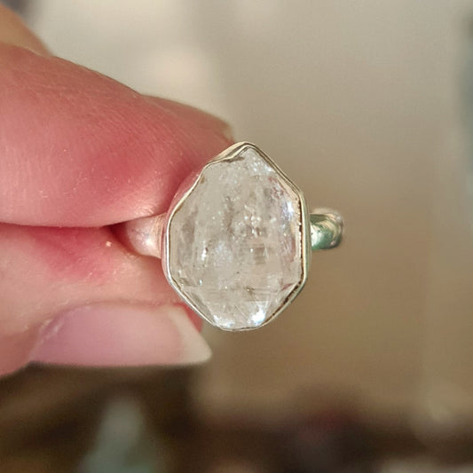 Herkimer Diamond Ring Size 6