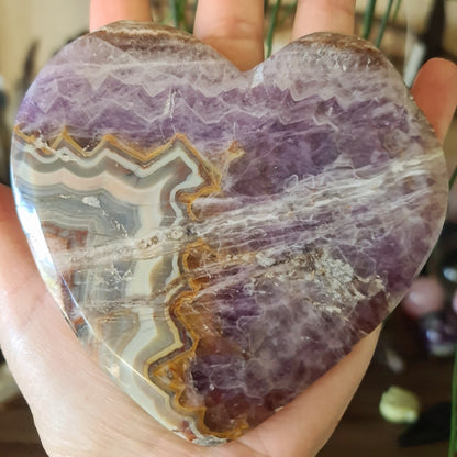 Amethyst Agate Slab Heart (A) - 266Gm