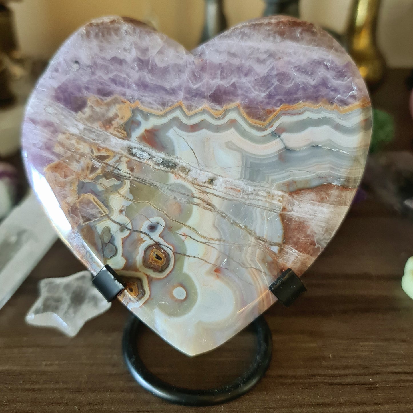 Amethyst Agate Slab Heart (A) - 266Gm