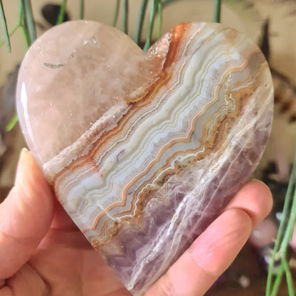 Amethyst Agate Slab Heart (B) - 309Gm