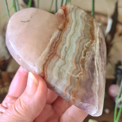 Amethyst Agate Slab Heart (B) - 309Gm