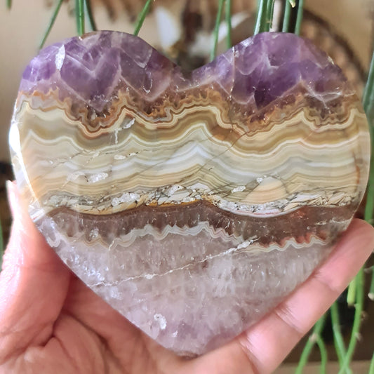 Amethyst Agate Slab Heart (C) - 246Gm