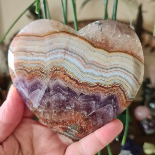 Amethyst Agate Slab Heart (D) - 289Gm