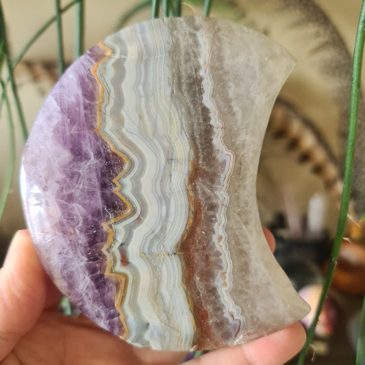 Amethyst Agate Slab Moon (A) - 409Gm