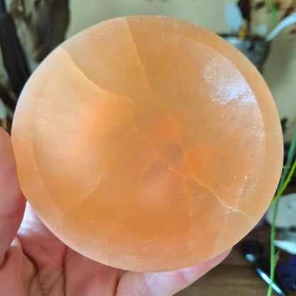 Peach Selenite Bowl