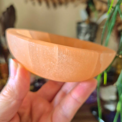 Peach Selenite Bowl