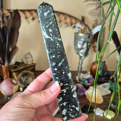 Green Blossom Jasper Obelisk