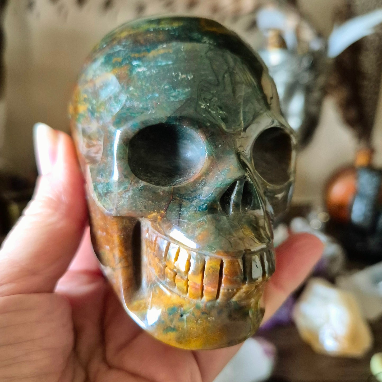 Ocean Jasper Skull