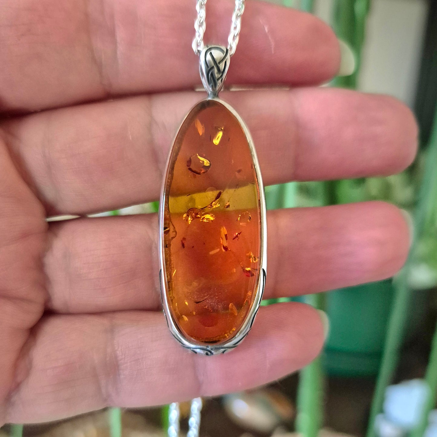 Amber Crystal Pendant