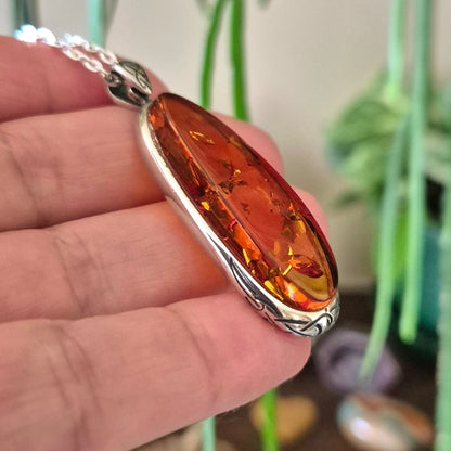 Amber Crystal Pendant