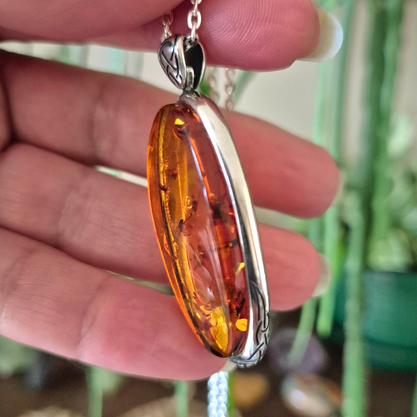 Amber Crystal Pendant