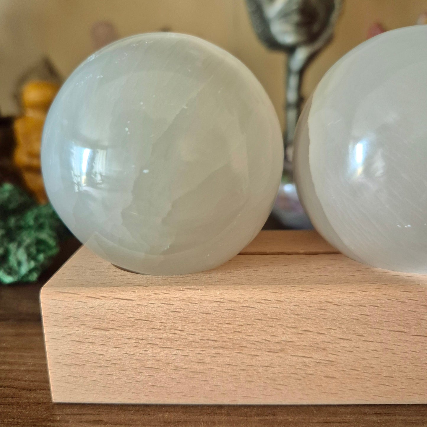 Selenite Sphere Trio Lamp