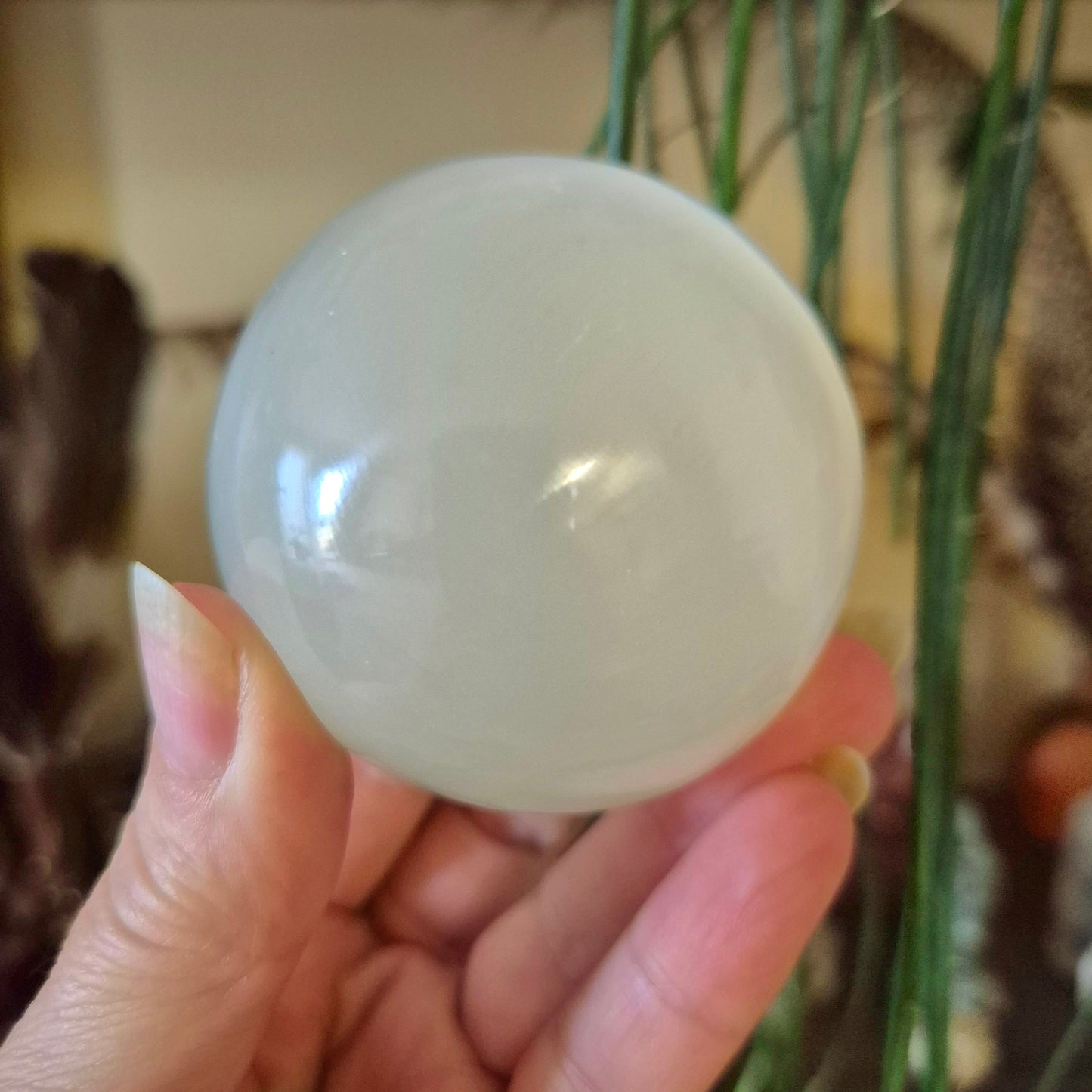 Selenite Sphere Trio Lamp