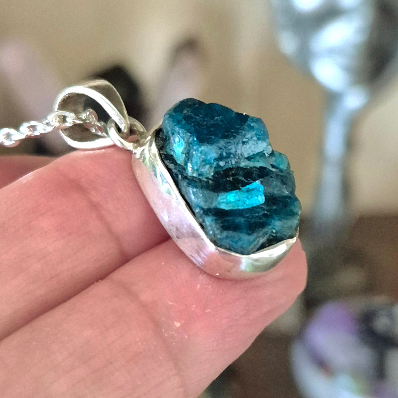 Blue Apatite Pendant