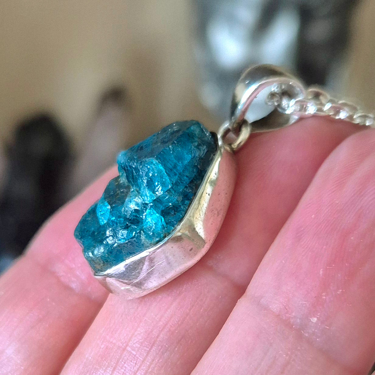 Blue Apatite Pendant