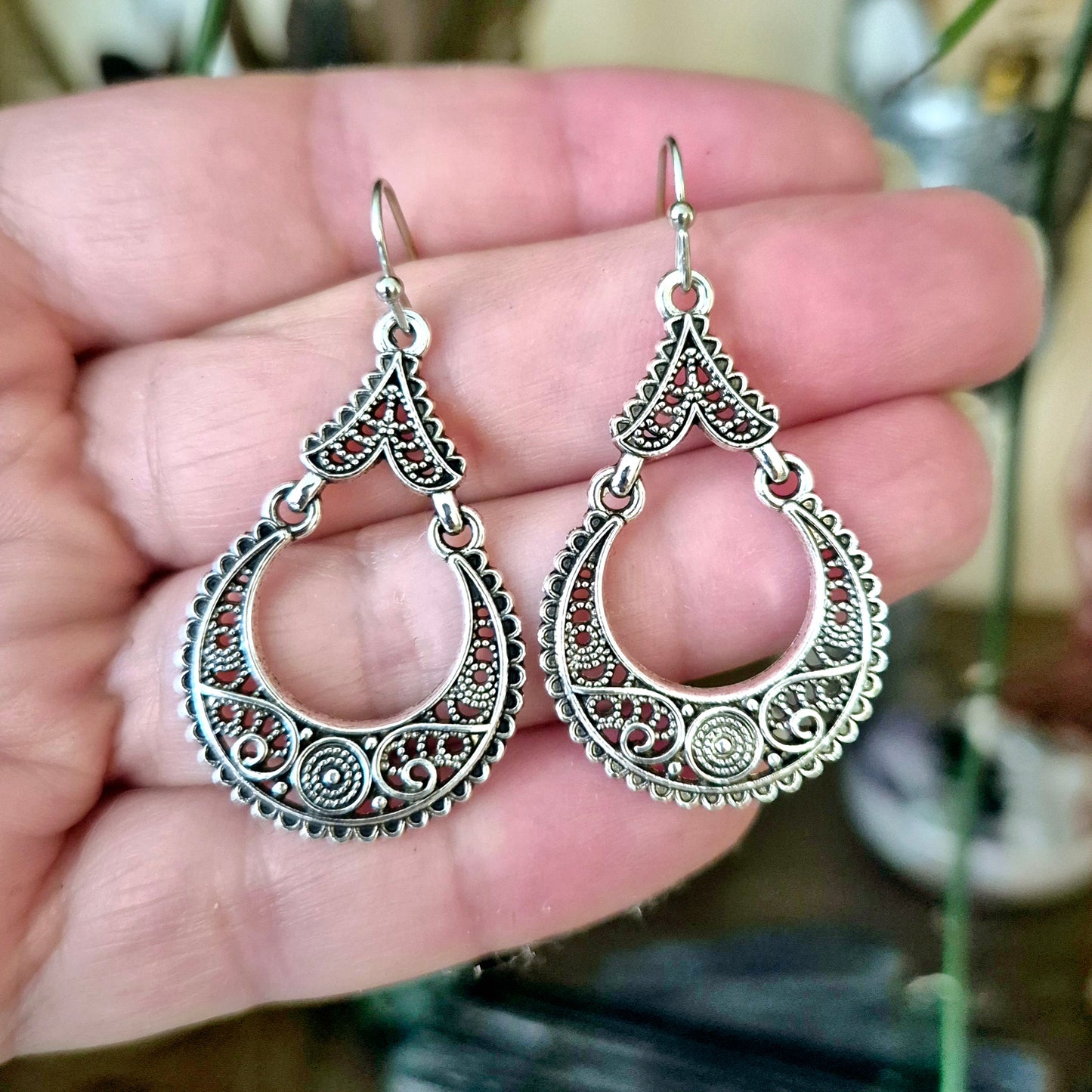 Ornate Silver Earrings