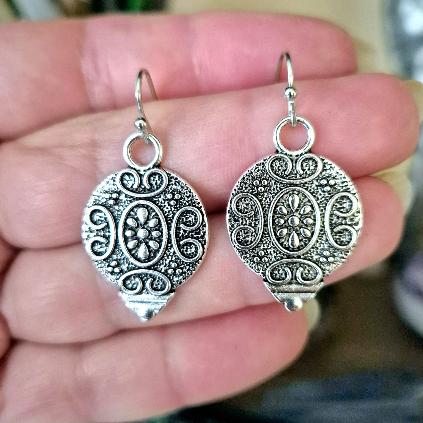 Ornate Silver Earrings