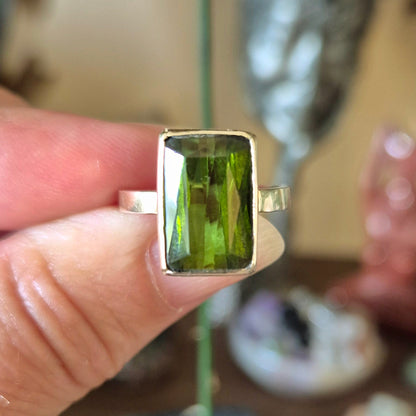 Green Tourmaline Ring Size 6