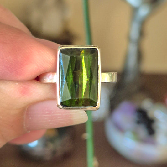 Green Tourmaline Ring Size 6