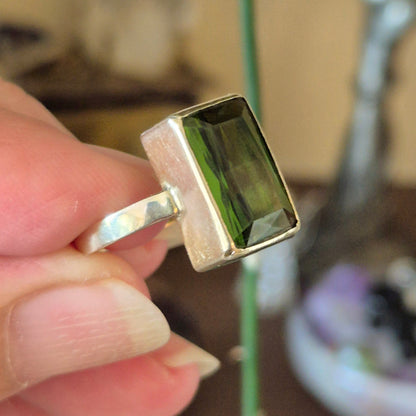 Green Tourmaline Ring Size 6