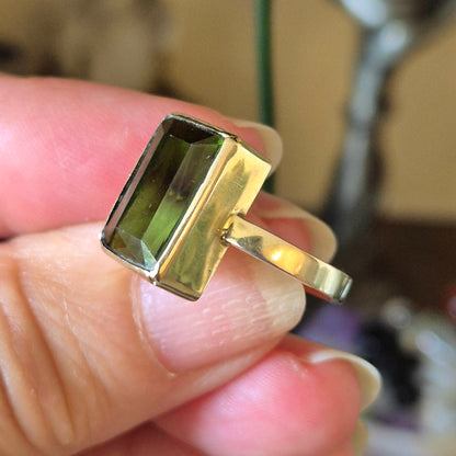 Green Tourmaline Ring Size 6