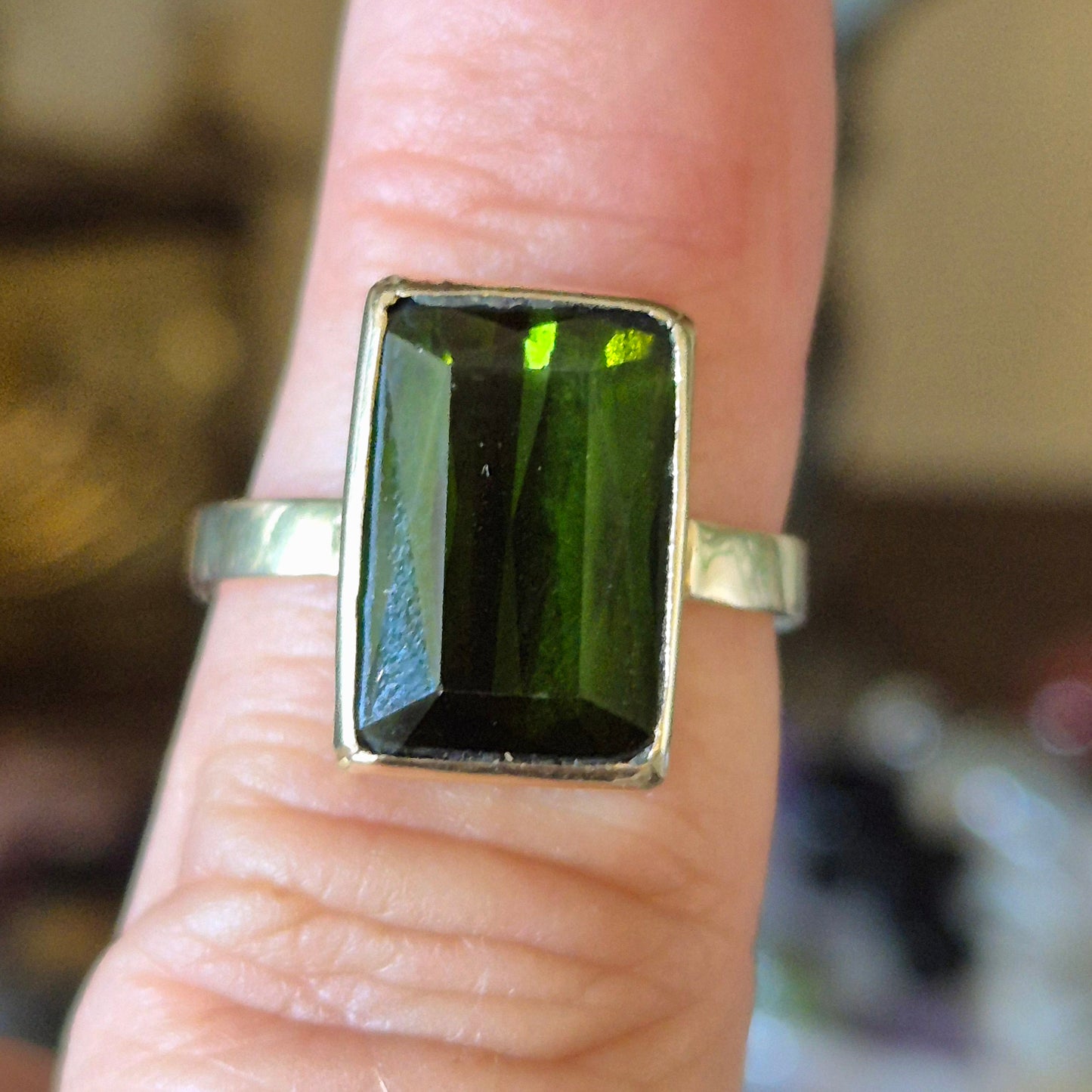 Green Tourmaline Ring Size 6