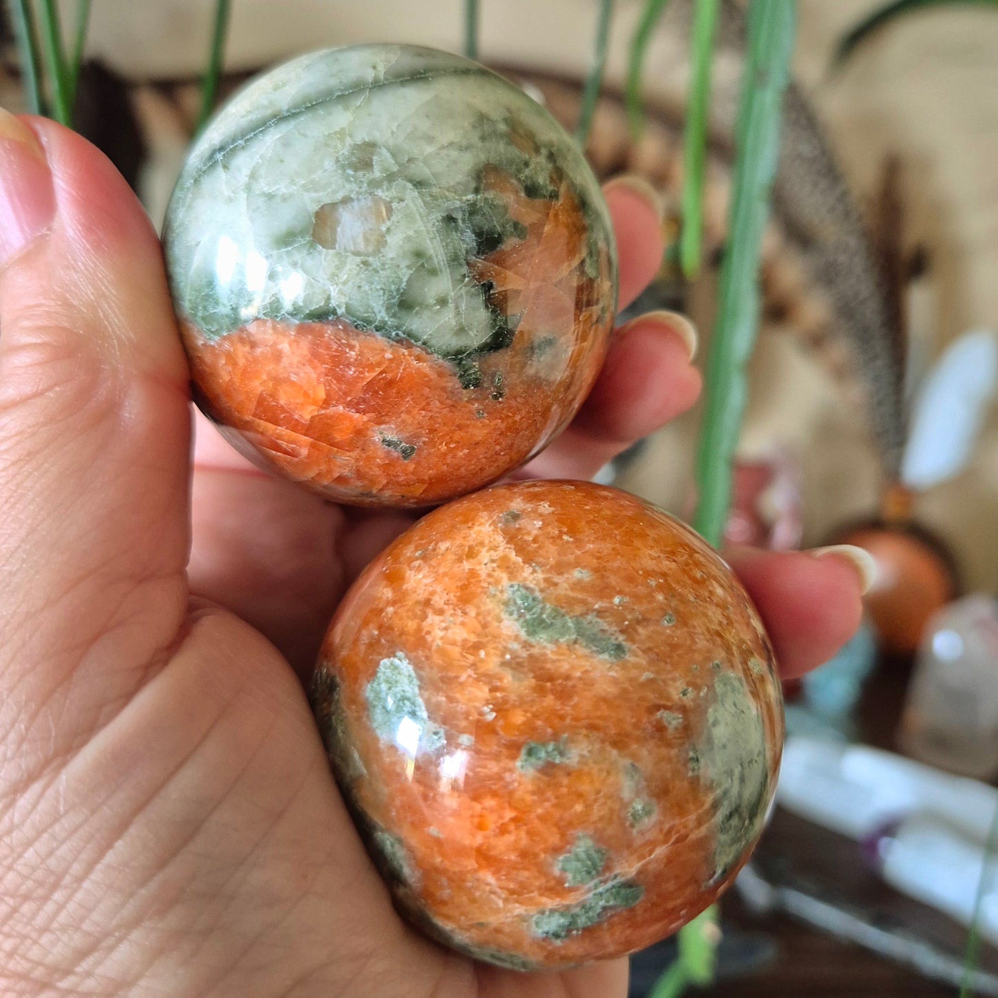 Sunstone Blue Apatite Sphere