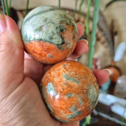 Sunstone Blue Apatite Sphere