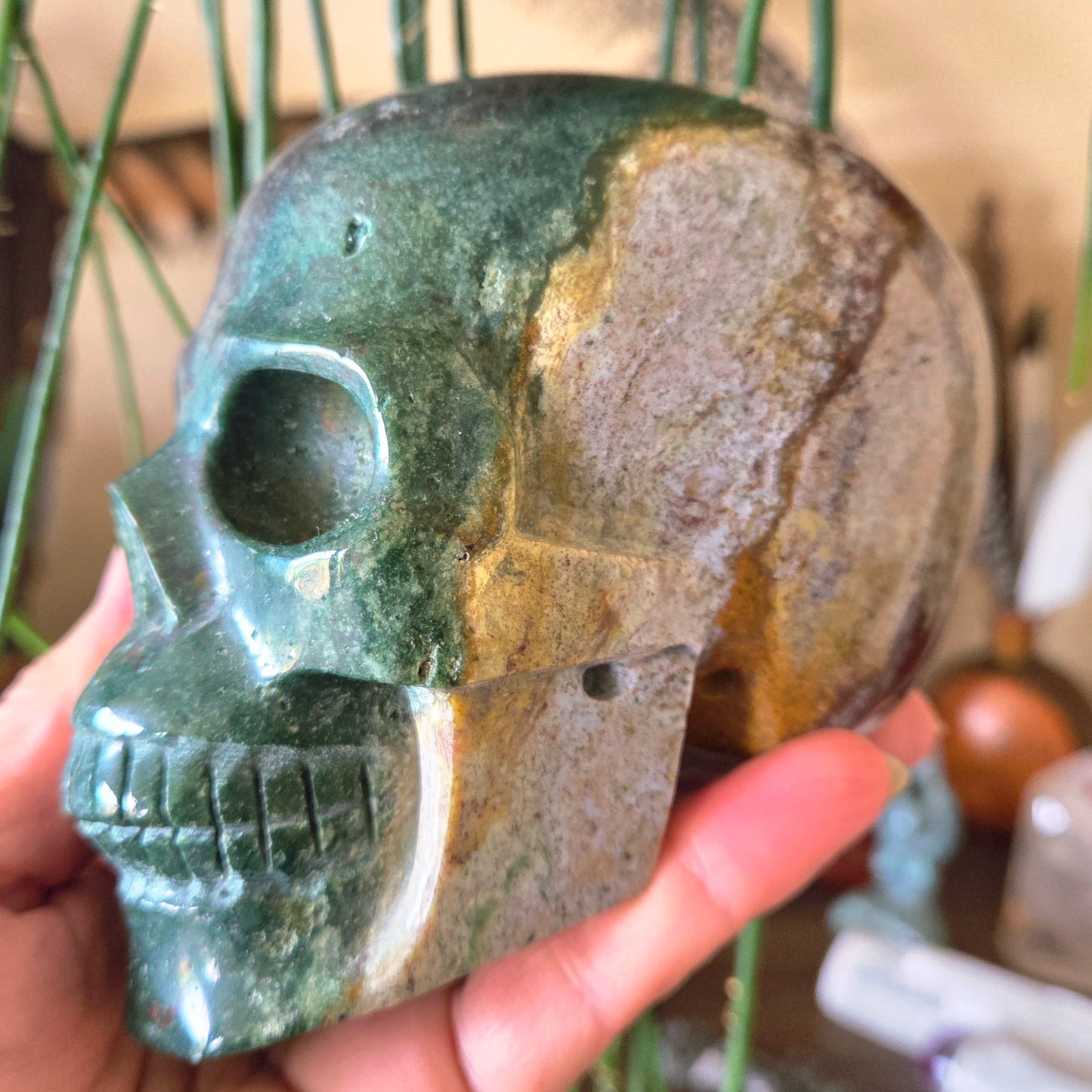 Ocean Jasper Skull 1.2Kg