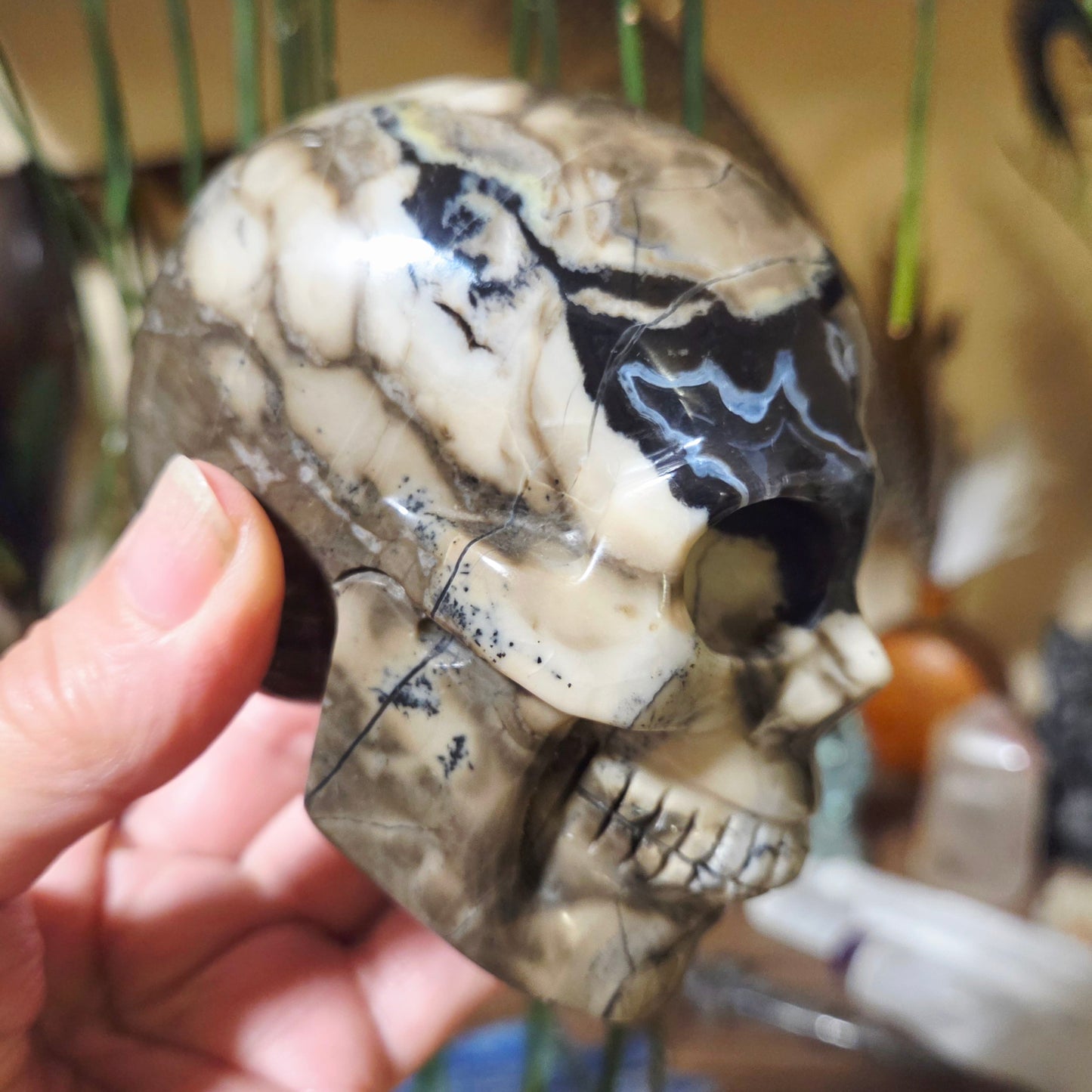 Volcano Agate Skull 700Gm