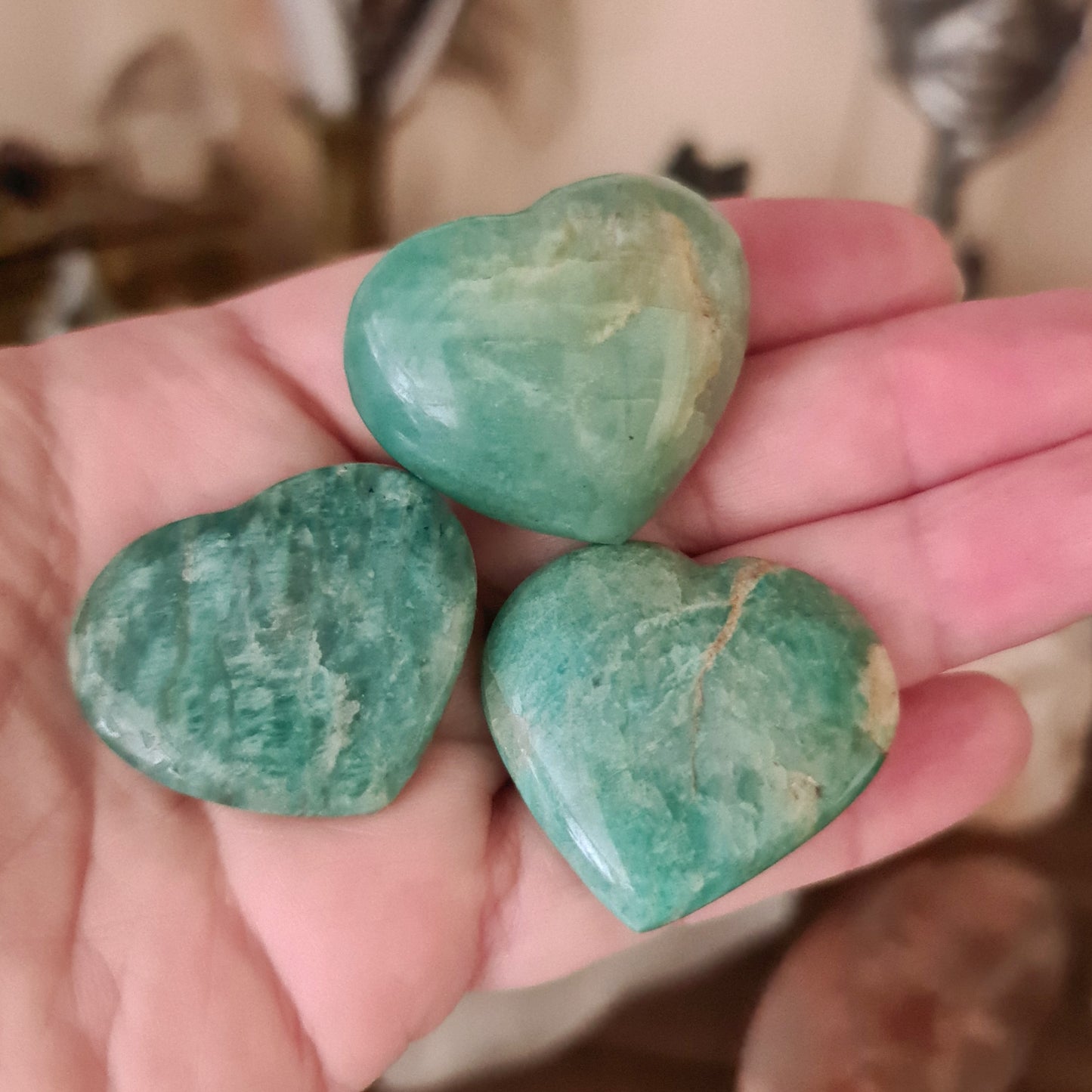 Amazonite Hearts