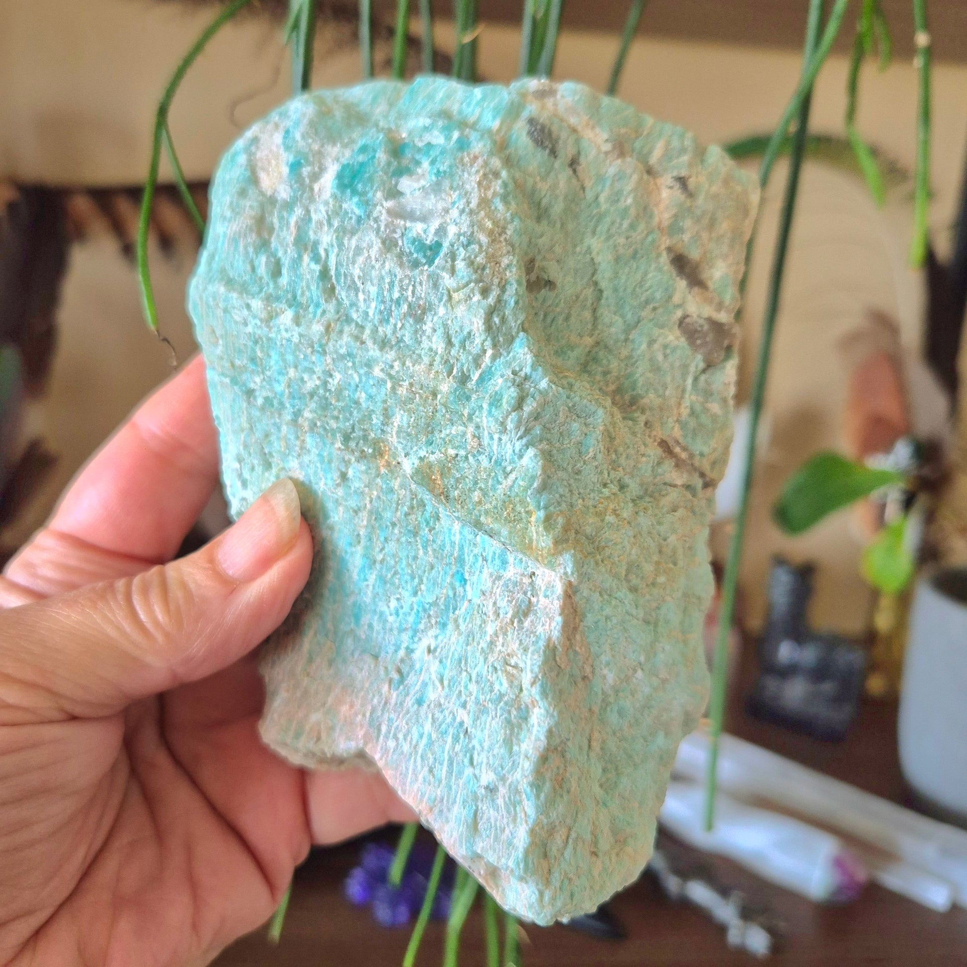 pale blue green raw crystal