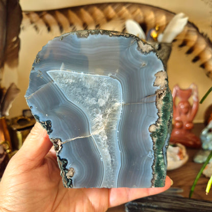 blue grey crystal chunk