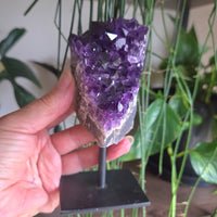 Amethyst Cluster On Metal Stand