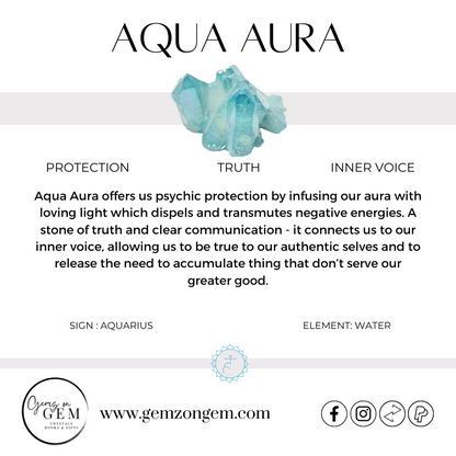 Aqua Aura Quartz Heart