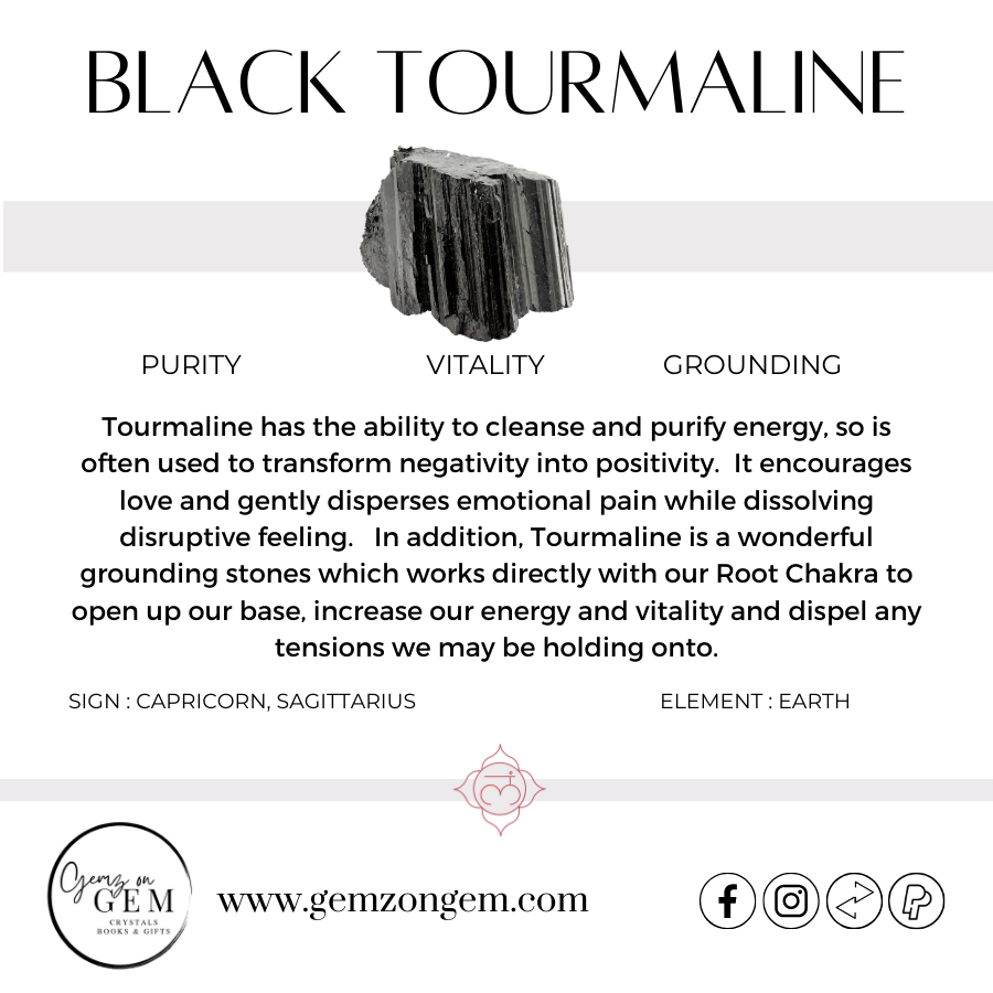Black Tourmaline Ring Size 8