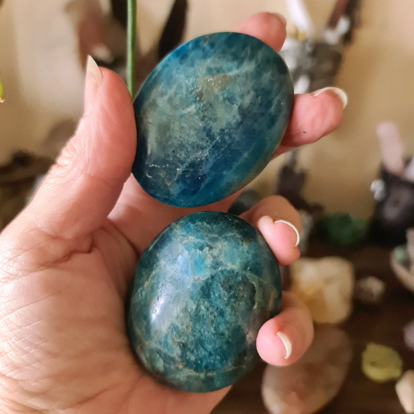 Blue Apatite Palm Stone