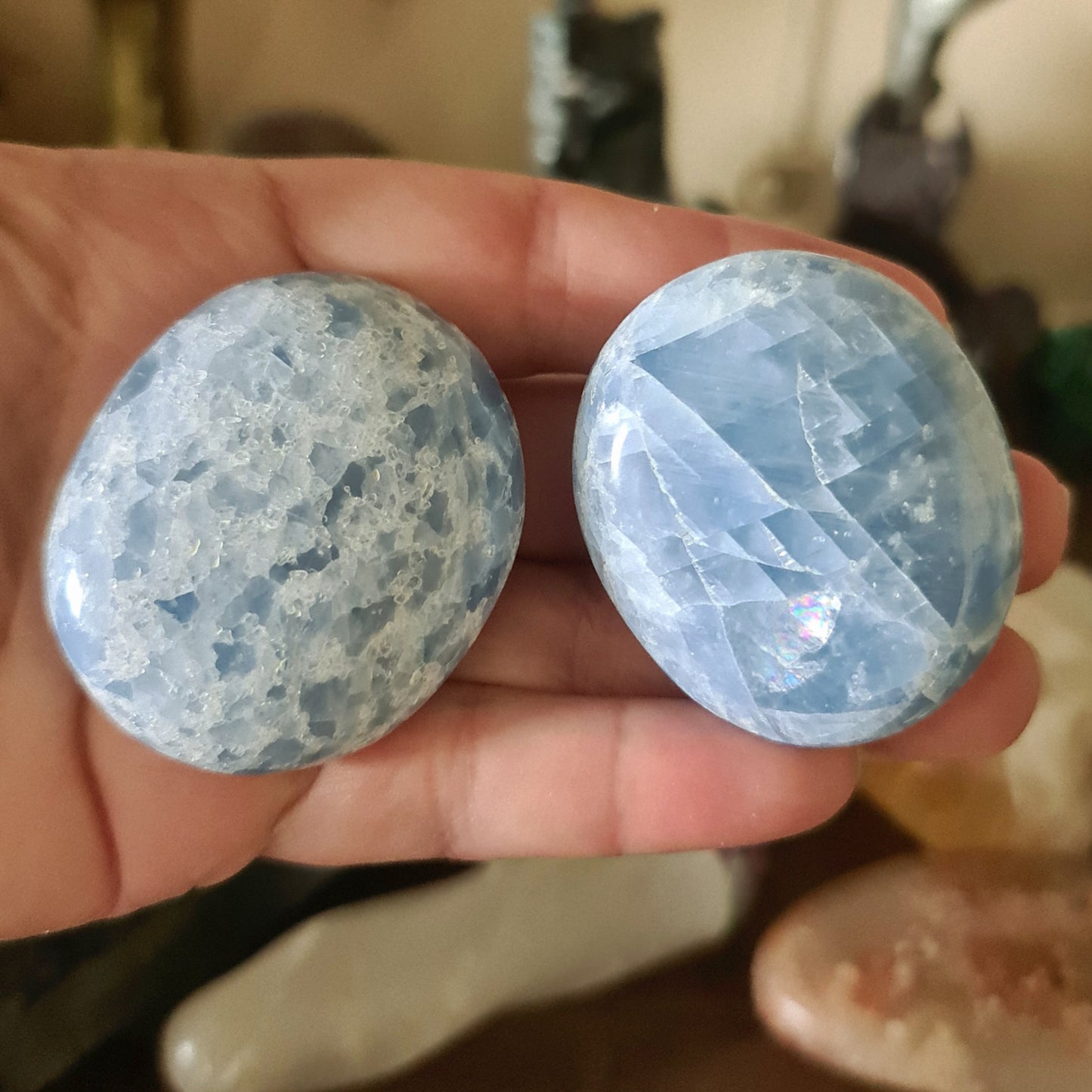 Blue Calcite Palm - Medium