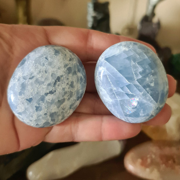 Blue Calcite Palm - Medium