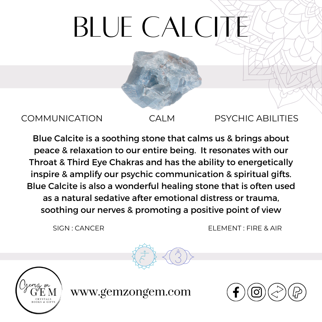 Blue Calcite Palm - Medium