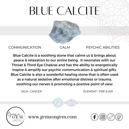 Blue Calcite Palm - Large