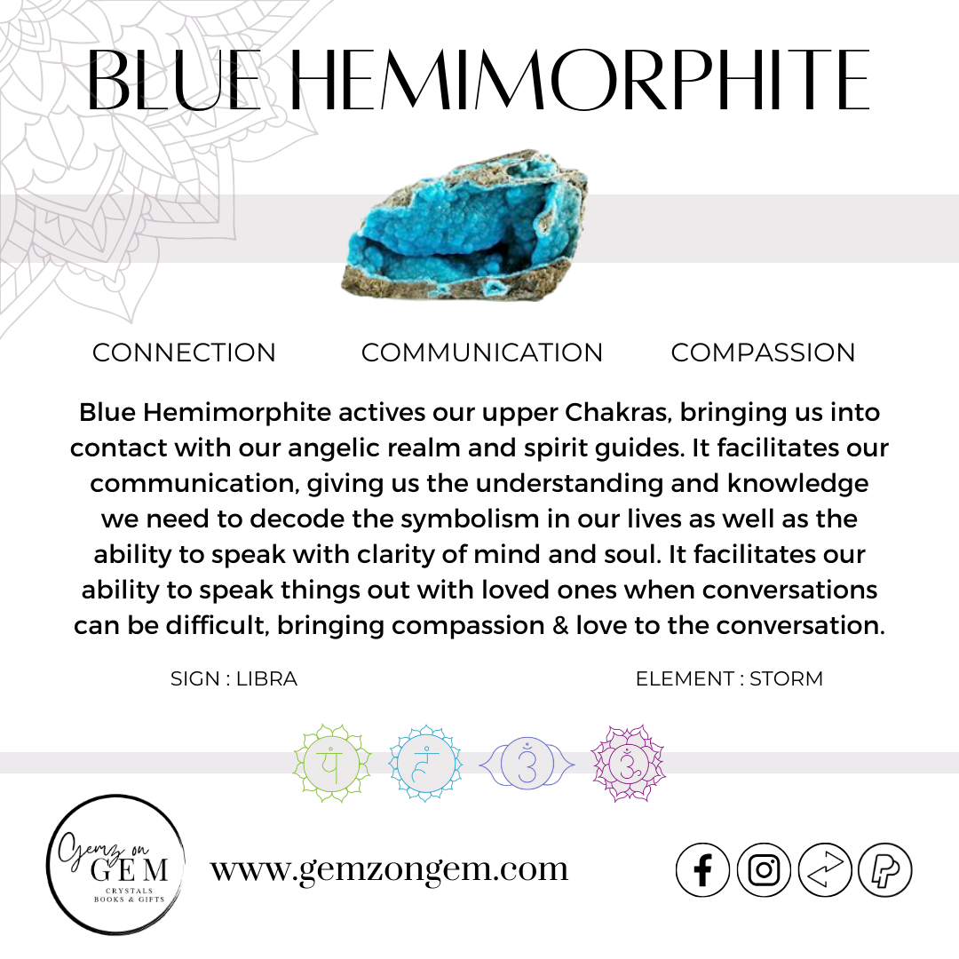 Blue Hemimorphite Heart