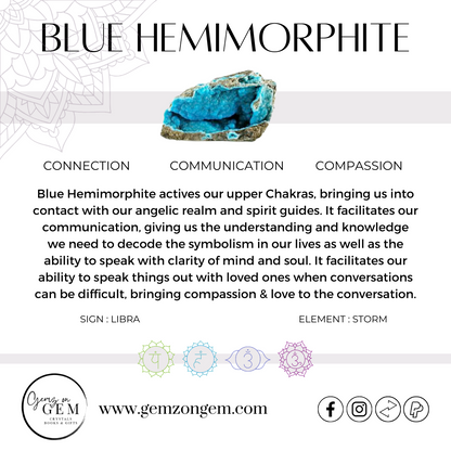 Blue Hemimorphite Heart