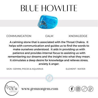Blue Howlite Cowie Keyring