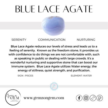 Blue Lace Agate Tumble - Medium
