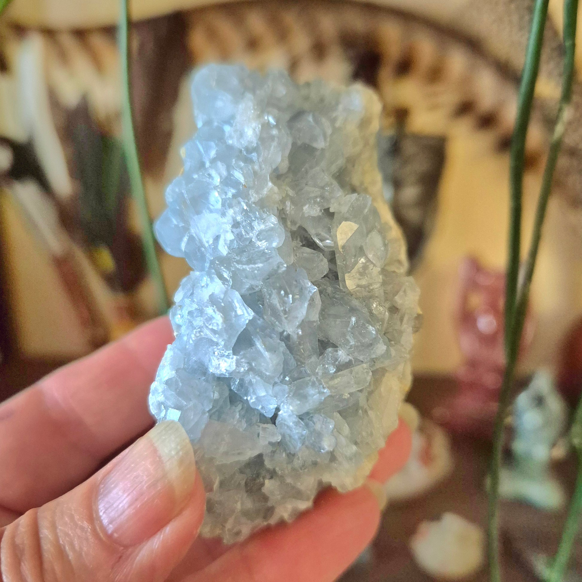 light blue crystal cluster