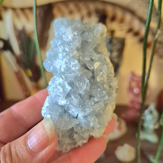 light blue crystal cluster
