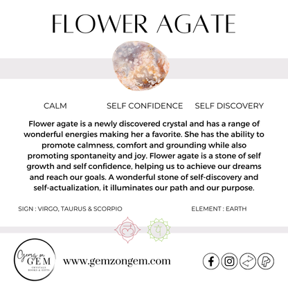 Flower Agate Obelisk