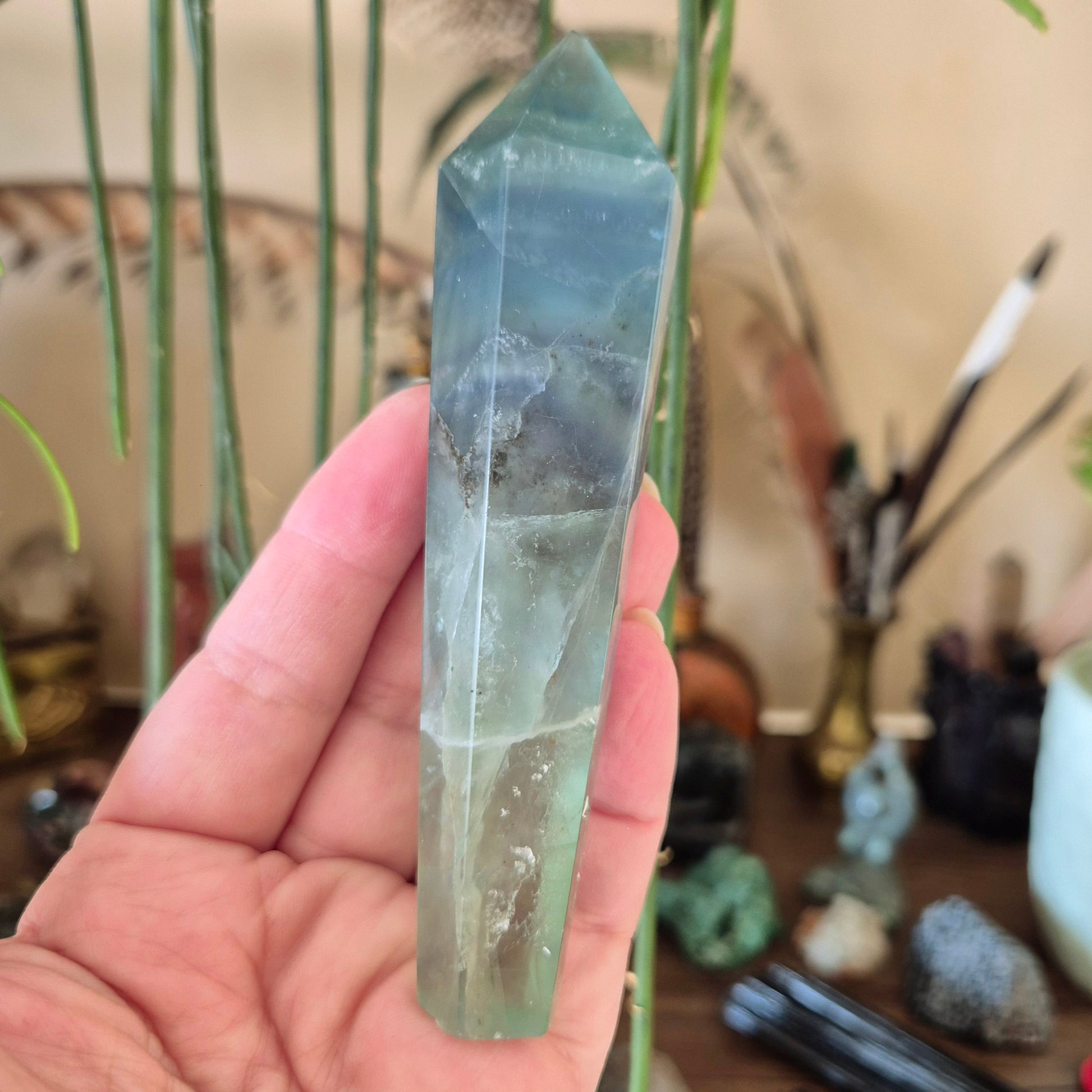 clear fluorite sceptre