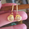 Gold Seashell Hoop Earrings